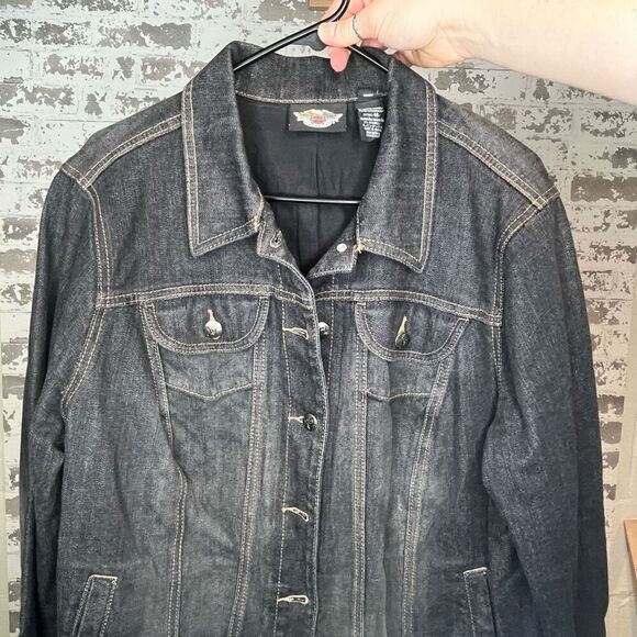 Harley-Davidson Black Jean Jacket - Picture 4 of 11